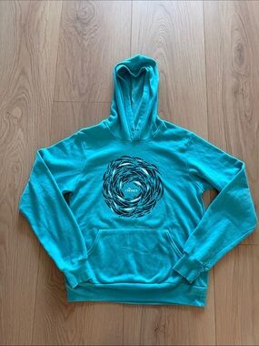 The Chosen teal against the current  Hooded Sweatshirt